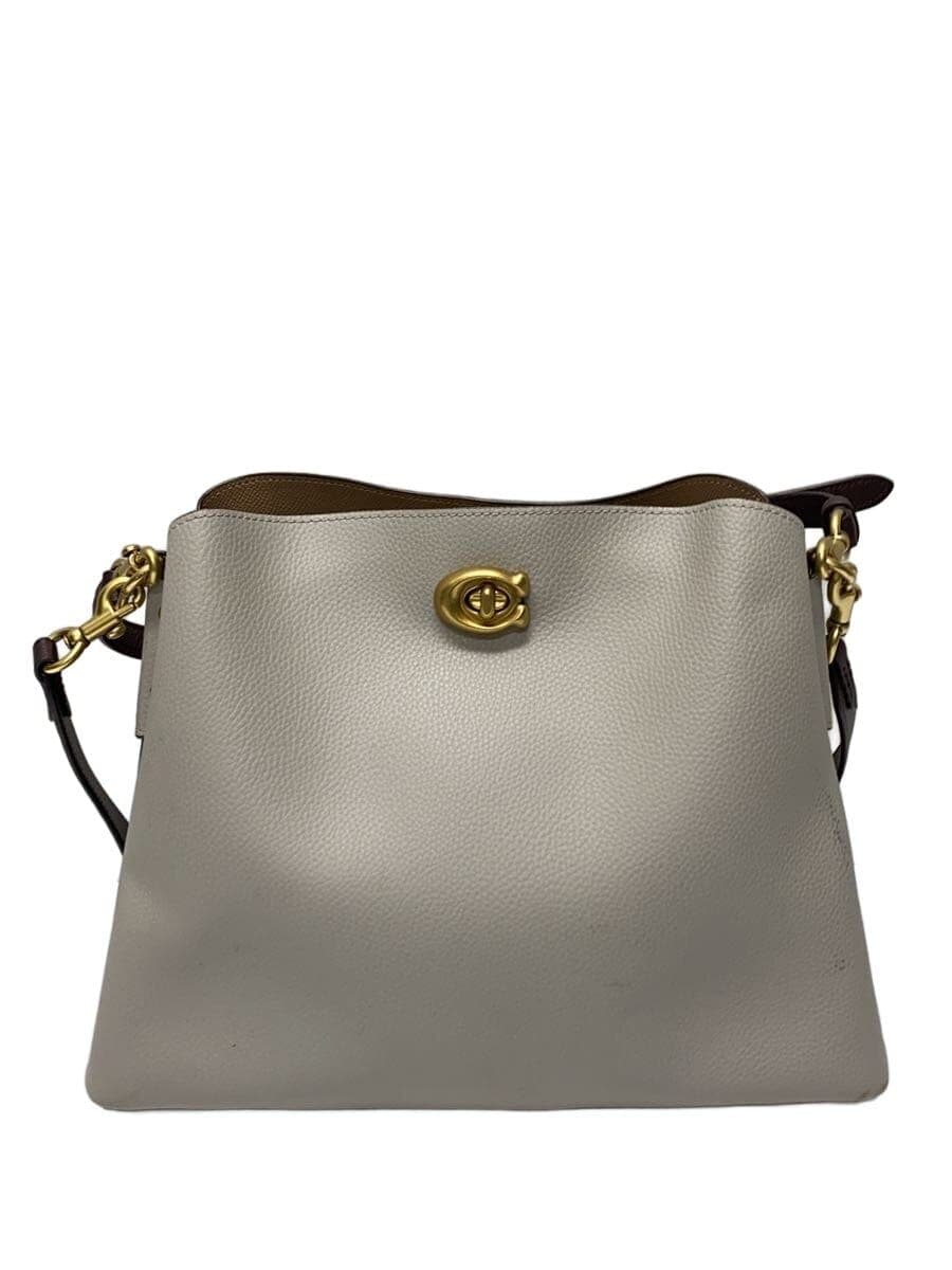 COACH Willow Shoulder Bag_Color Block Leather GRY C2590