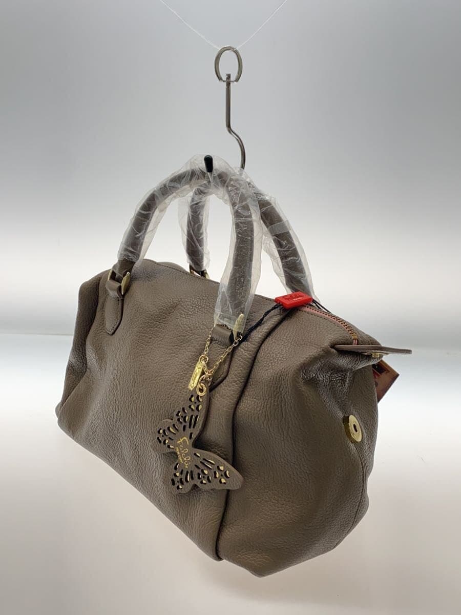 Falchi NEW YORK Handbag Leather BRW Solid 2