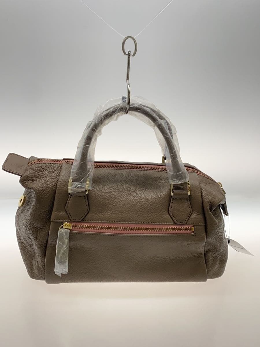 Falchi NEW YORK Handbag Leather BRW Solid 3