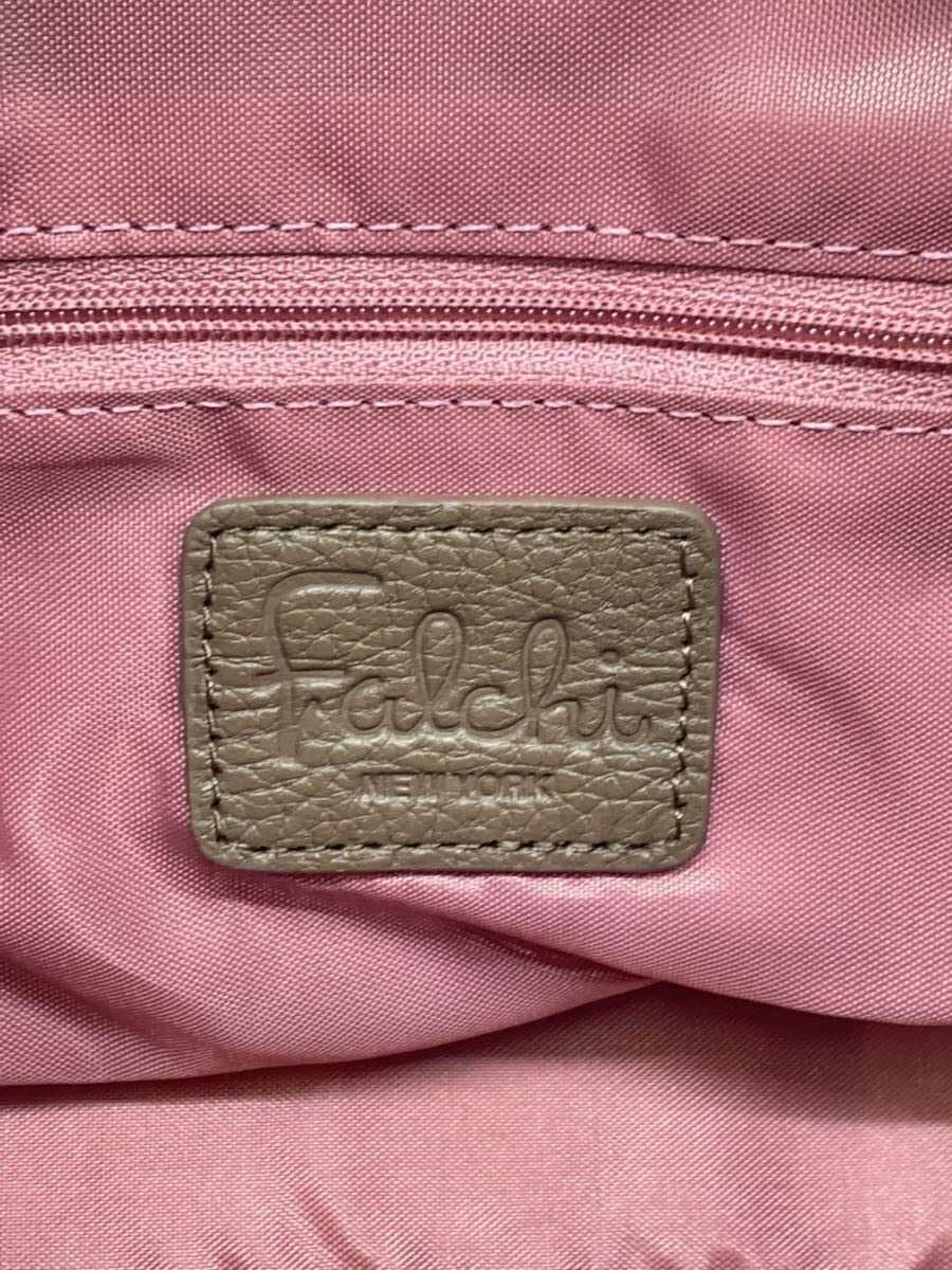 Falchi NEW YORK Handbag Leather BRW Solid 5