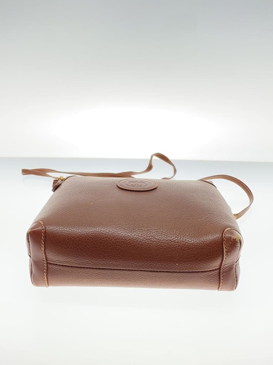 GUCCI Shoulder Bag Leather BRW Solid 4