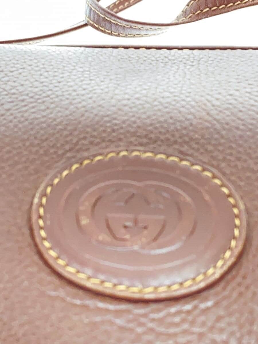 GUCCI Shoulder Bag Leather BRW Solid 5