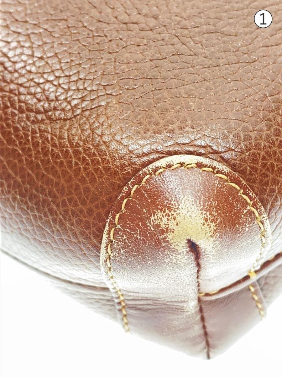 GUCCI Shoulder Bag Leather BRW Solid 7