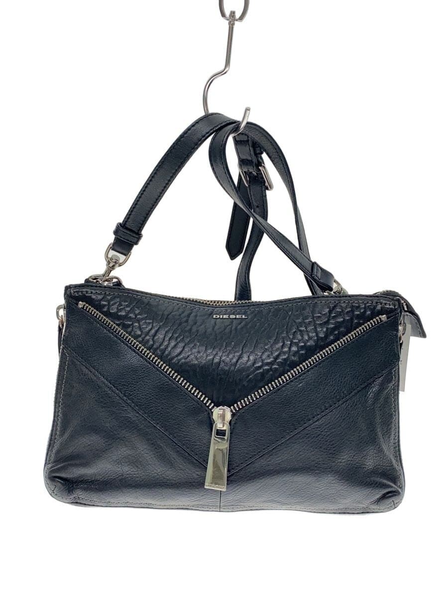 DIESEL Shoulder Bag Leather BLK Solid