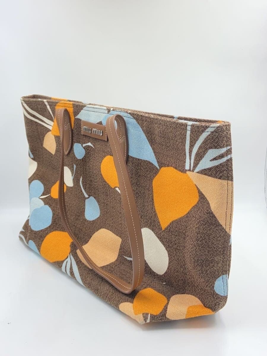 MIU MIU tote bag canvas BRW all-over pattern 5BG126 2