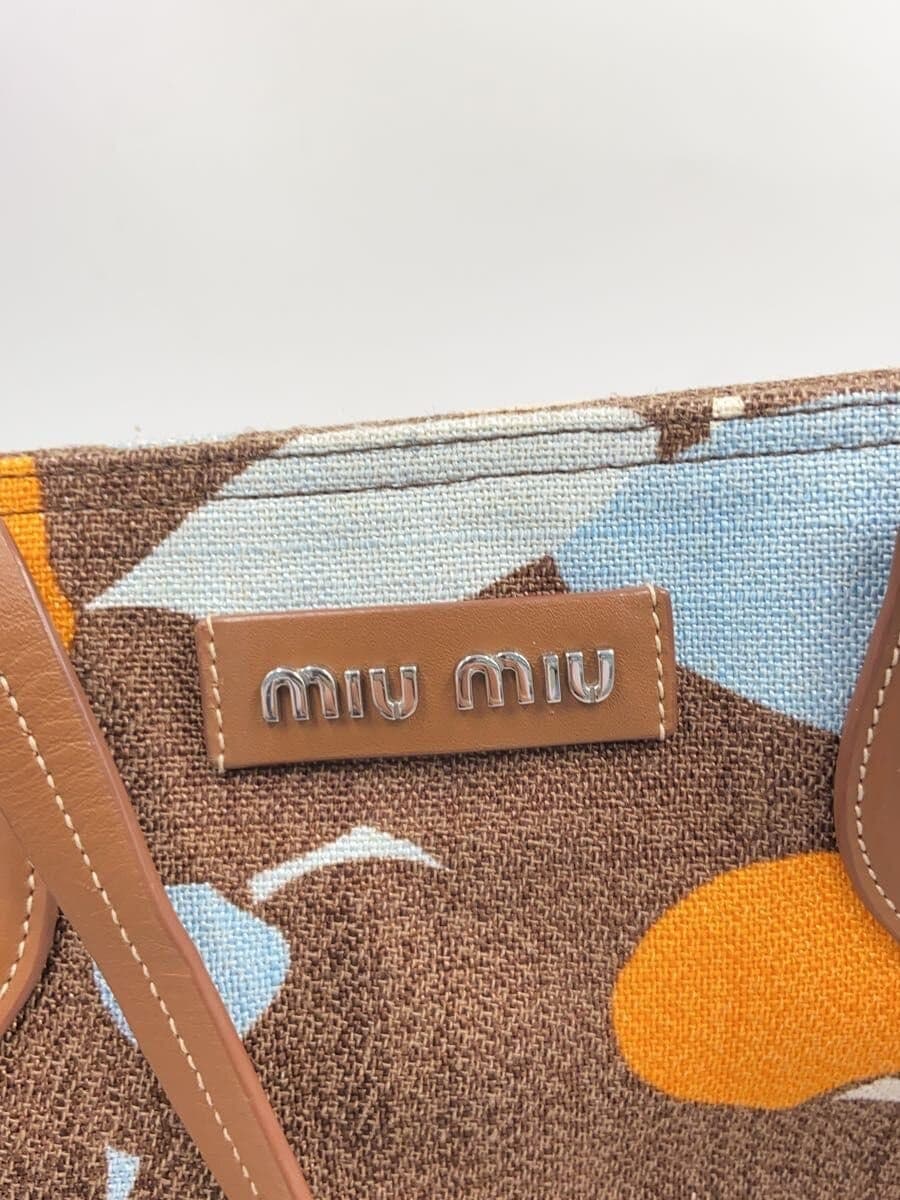 MIU MIU tote bag canvas BRW all-over pattern 5BG126 5