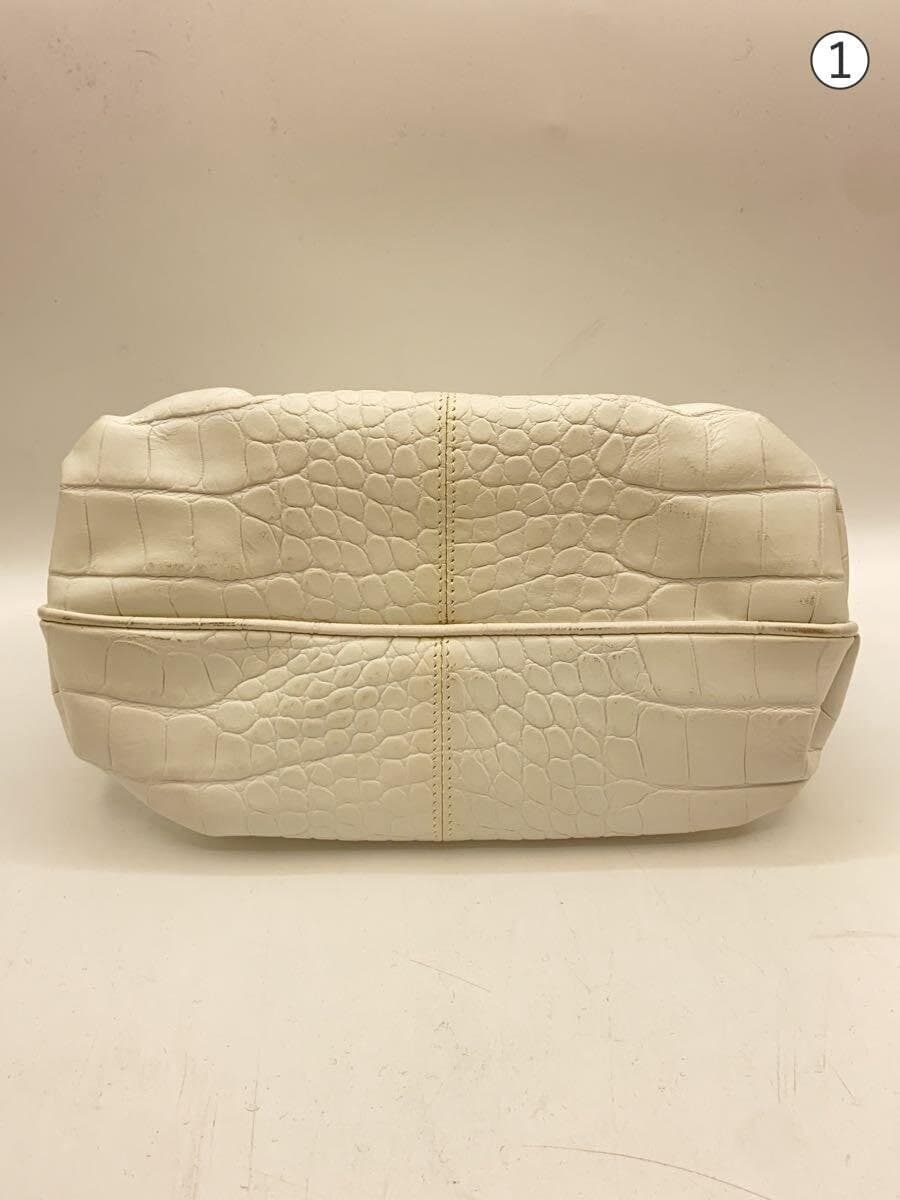 GIORGIO ARMANI Handbag Cowhide WHT Solid 4