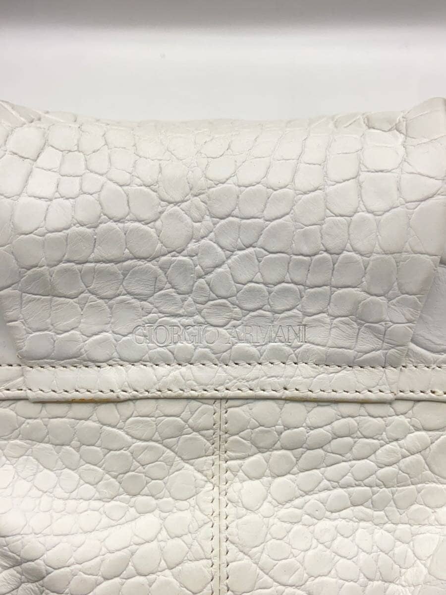 GIORGIO ARMANI Handbag Cowhide WHT Solid 5