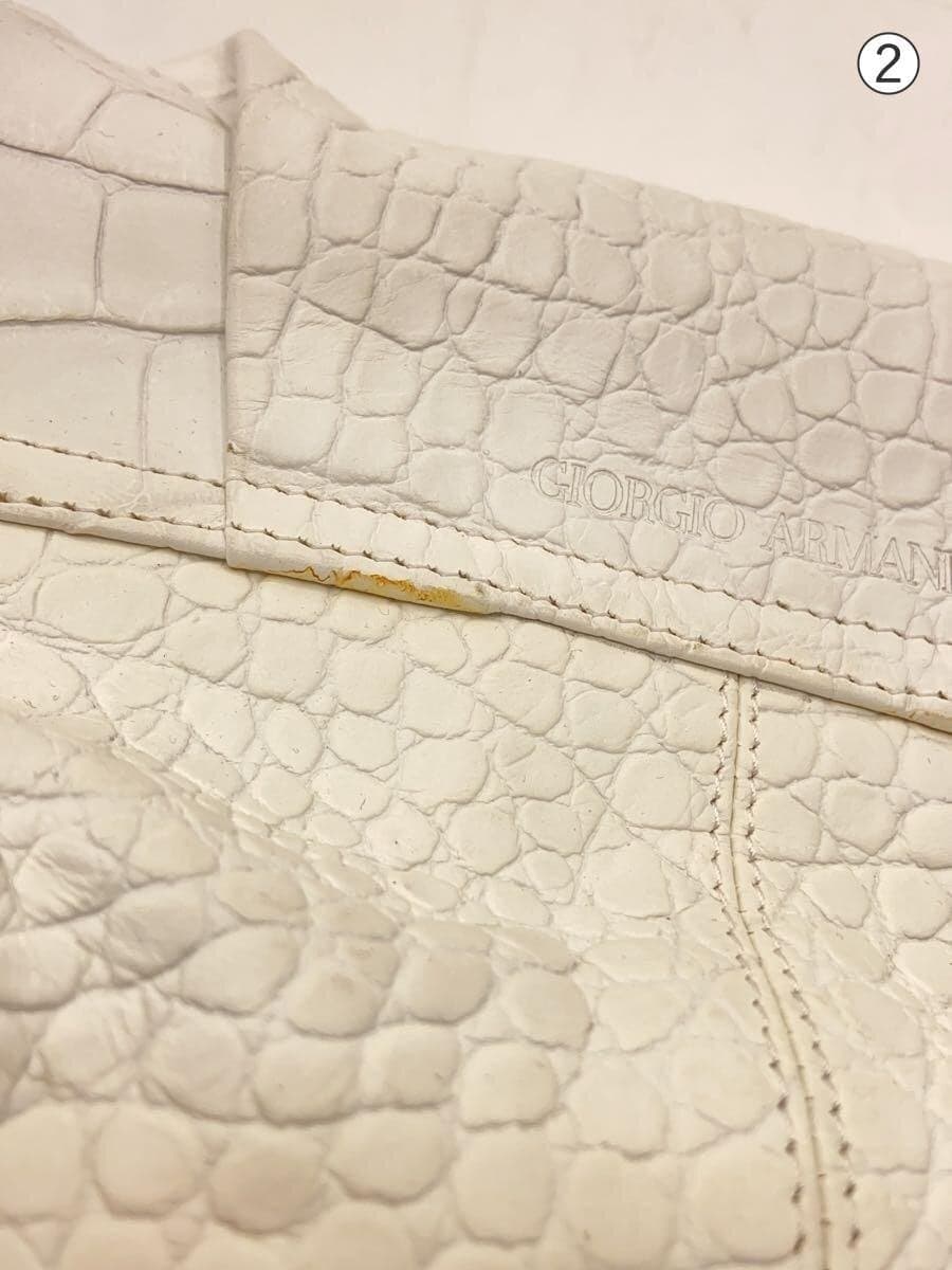 GIORGIO ARMANI Handbag Cowhide WHT Solid 7