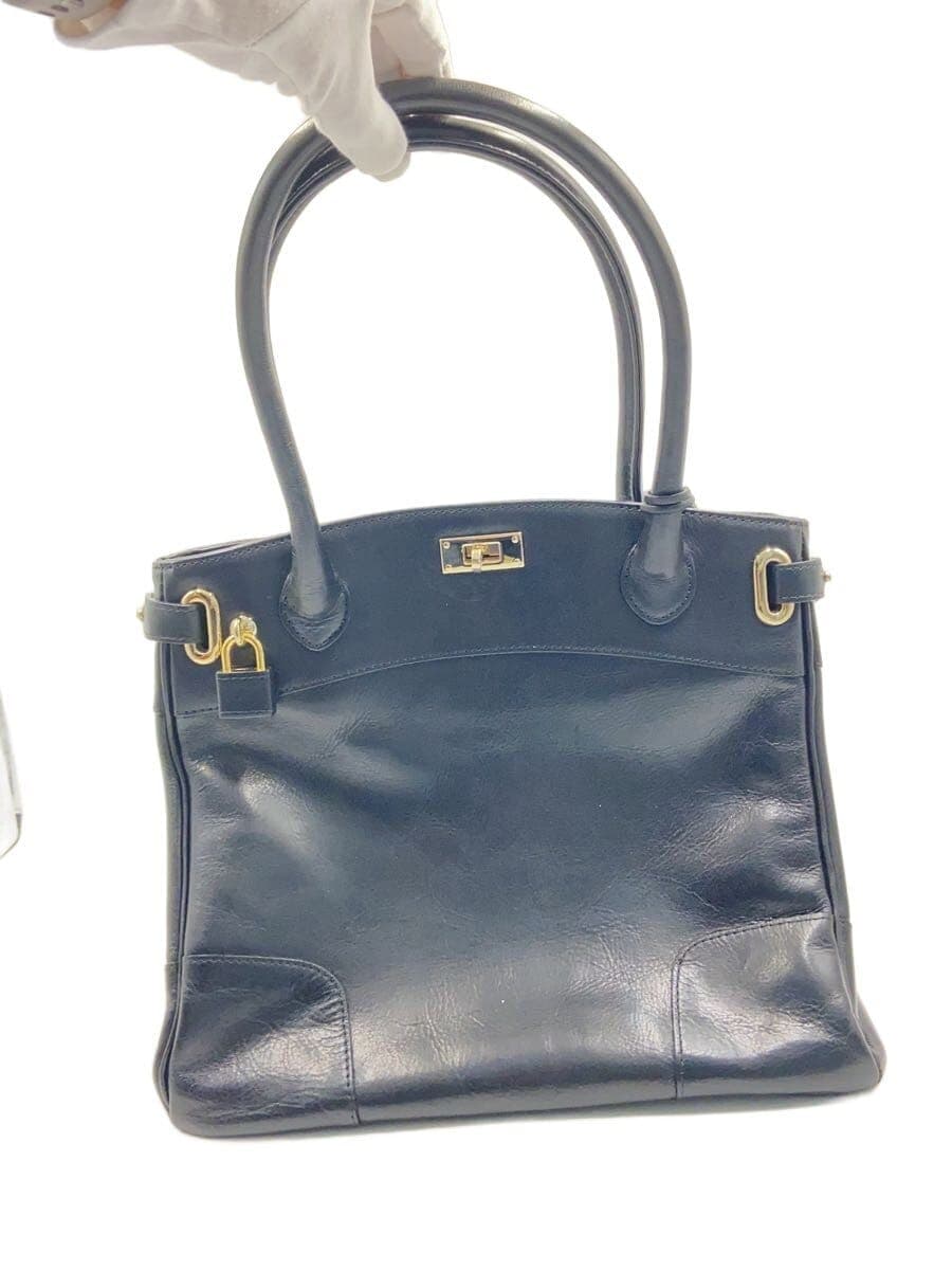 HAMANO Handbag Leather BLK Solid