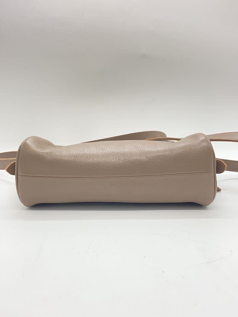 IL BISONTE Shoulder Bag Leather Gray Solid Color 4