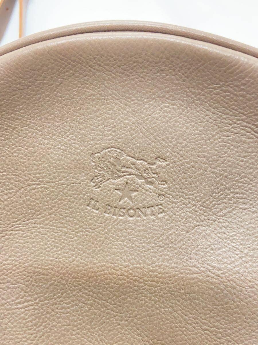 IL BISONTE Shoulder Bag Leather Gray Solid Color 5