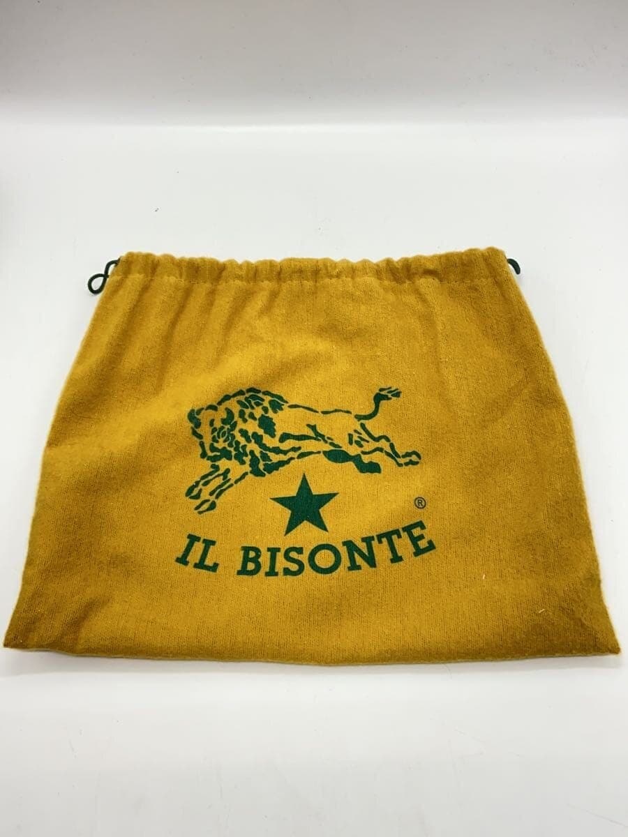 IL BISONTE Shoulder Bag Leather Gray Solid Color 7