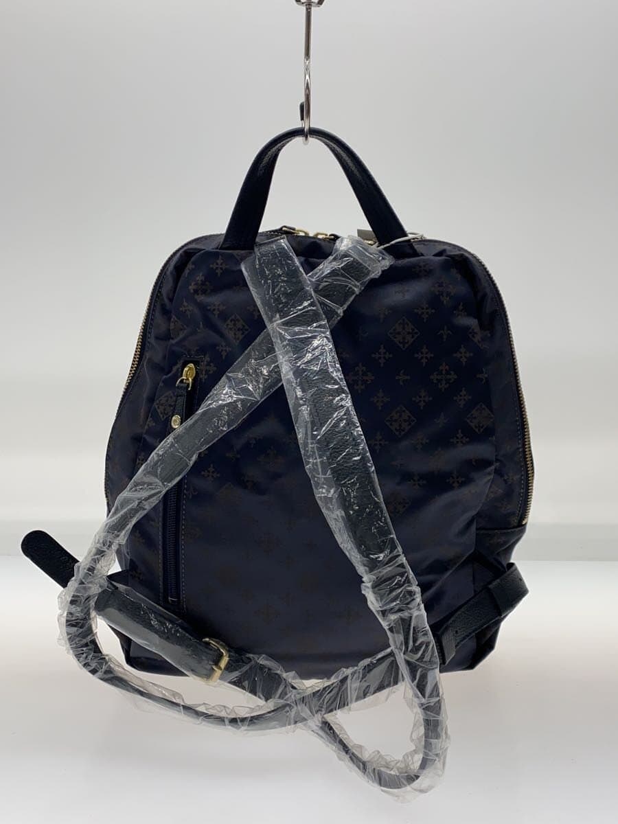 russet Backpack Polyester NVY All Over Pattern 3