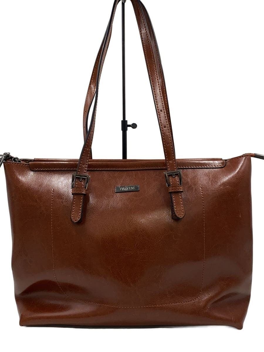 BARCOS Tote Bag Cowhide BRW Solid Color