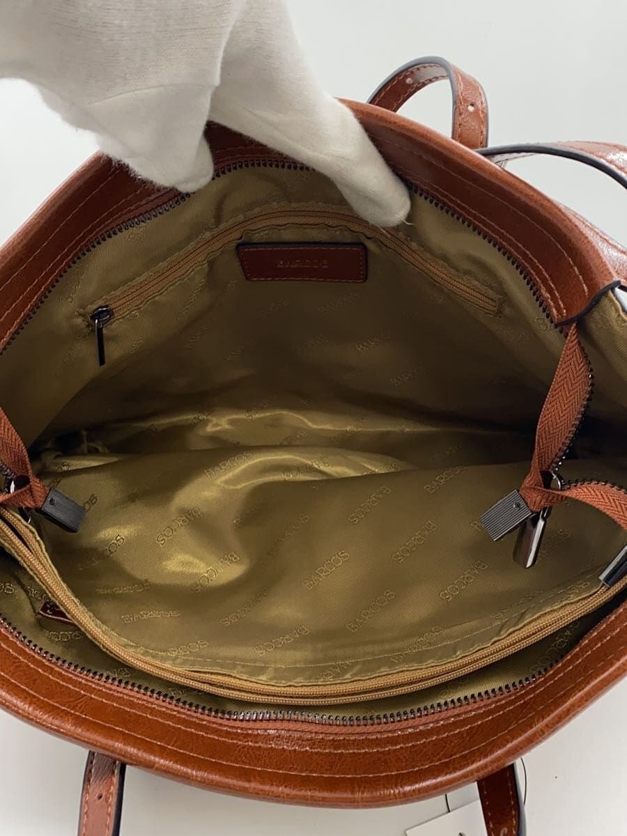 BARCOS Tote Bag Cowhide BRW Solid Color 6
