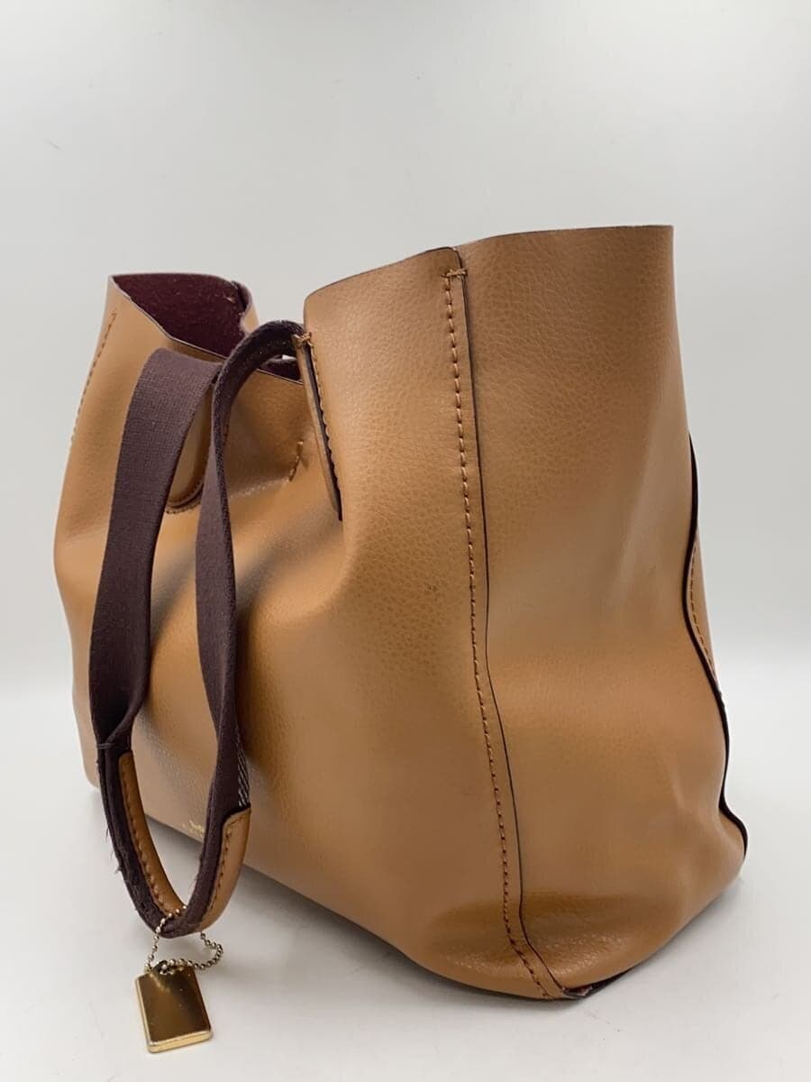 COACH tote bag leather BRW plain f58660 2