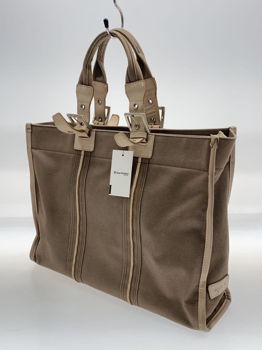 agnes b. Handbag Canvas BEG 2