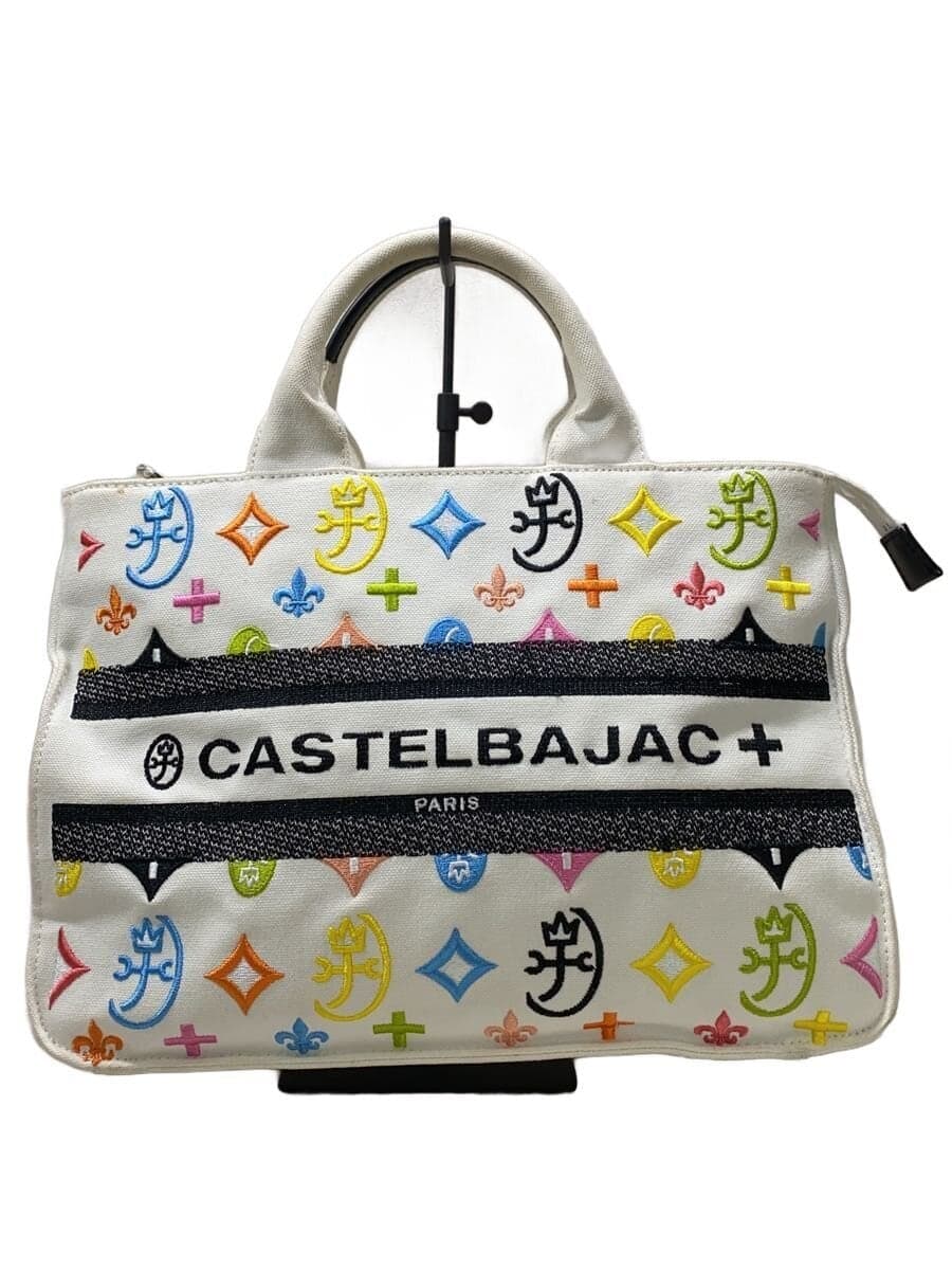 CASTELBAJAC Tote Bag Canvas WHT All Over Pattern 048502