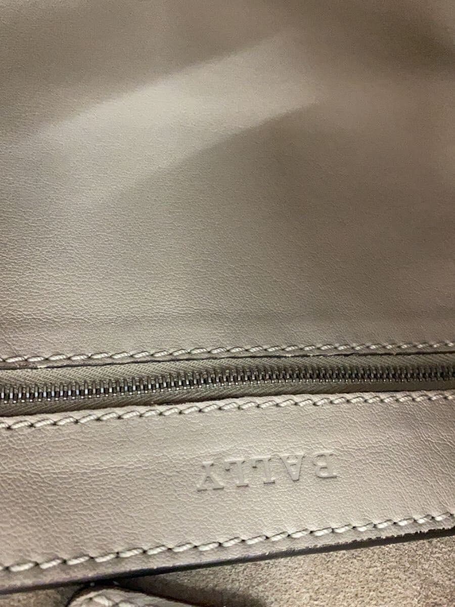 BALLY Shoulder Bag Leather GRY 8