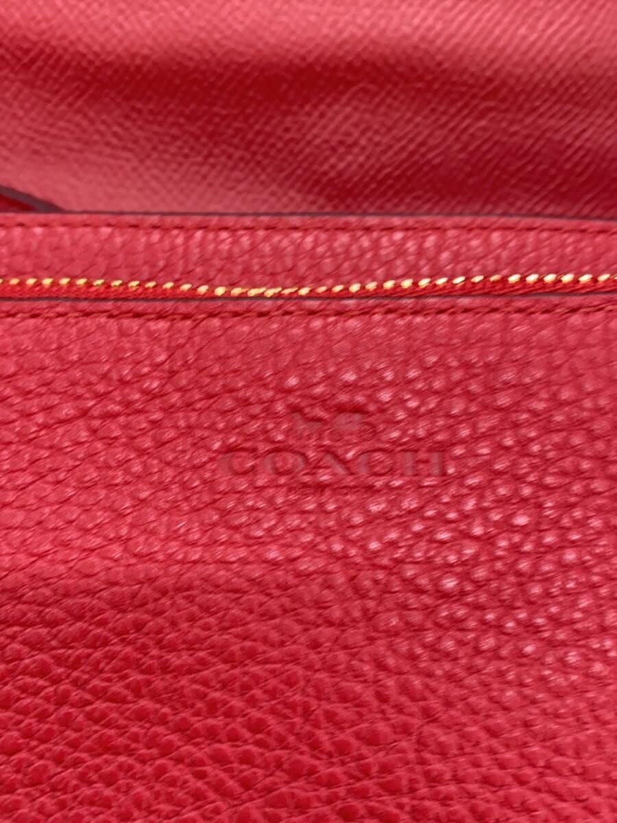 COACH Shoulder Wallet Shoulder Bag Leather RED F30256 5