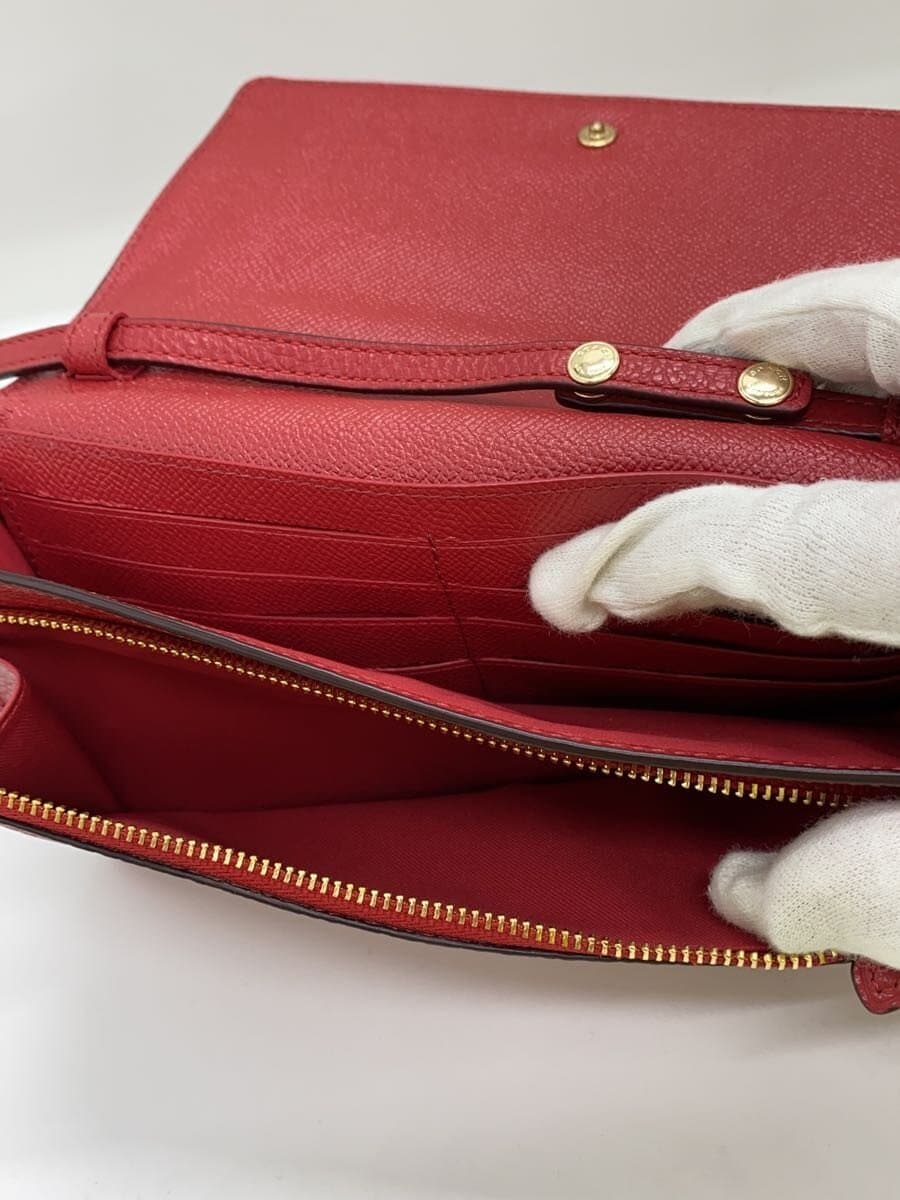 COACH Shoulder Wallet Shoulder Bag Leather RED F30256 6