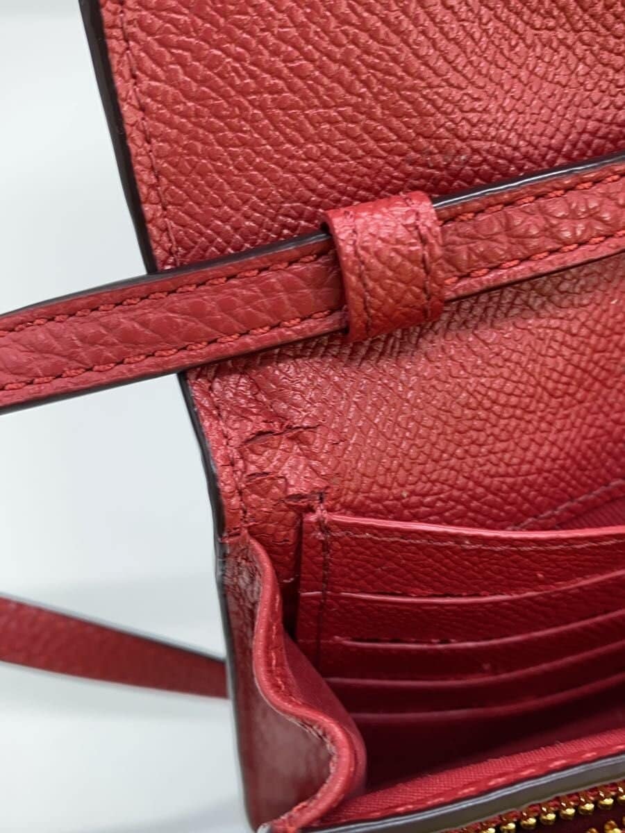 COACH Shoulder Wallet Shoulder Bag Leather RED F30256 7
