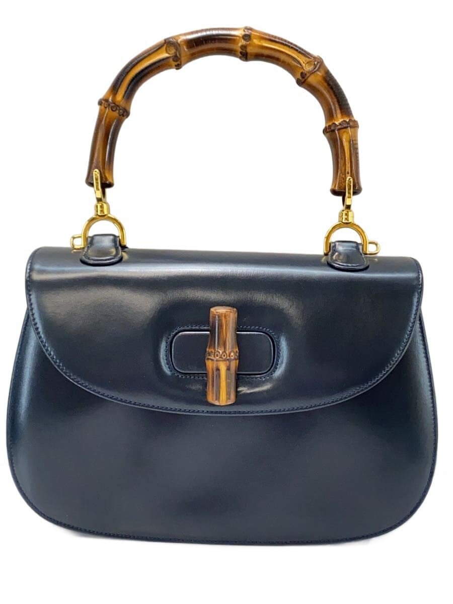GUCCI Handbag_Bamboo Leather BLK 000･01･0633