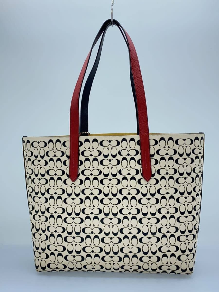 COACH Handbag Faux Leather WHT All Over Pattern C0897 3