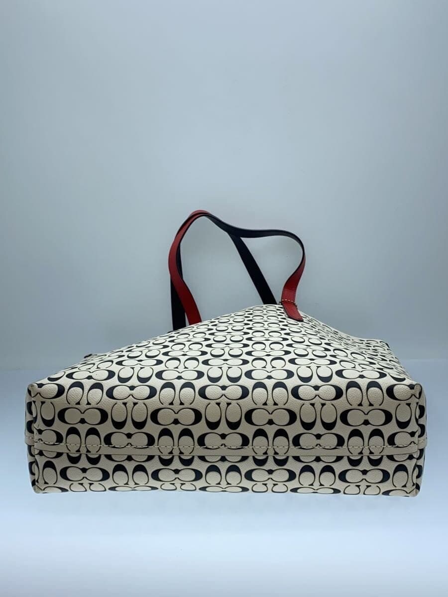 COACH Handbag Faux Leather WHT All Over Pattern C0897 4