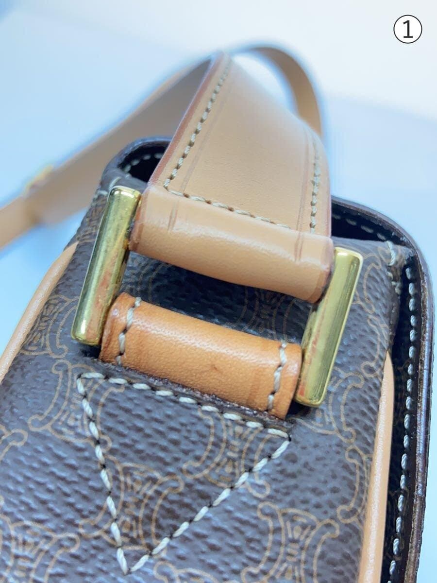 CELINE Macadam Pattern Shoulder Bag PVC BRW All Over Pattern 8