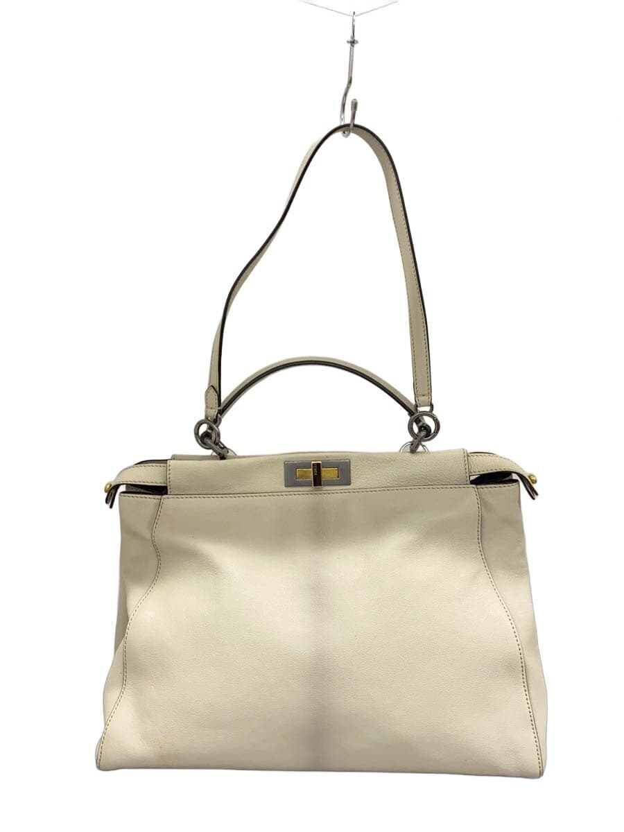 FENDI Peekaboo 2-Way Bag Leather CRM 8BN210