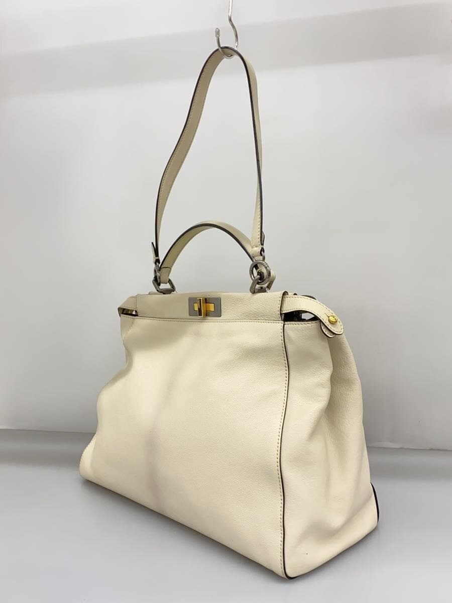 FENDI Peekaboo 2-Way Bag Leather CRM 8BN210 2