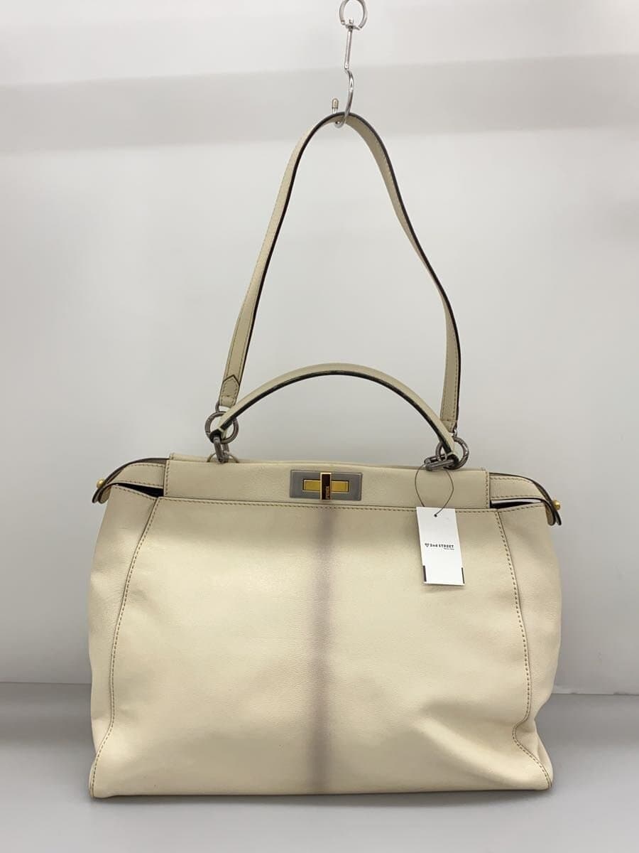 FENDI Peekaboo 2-Way Bag Leather CRM 8BN210 3