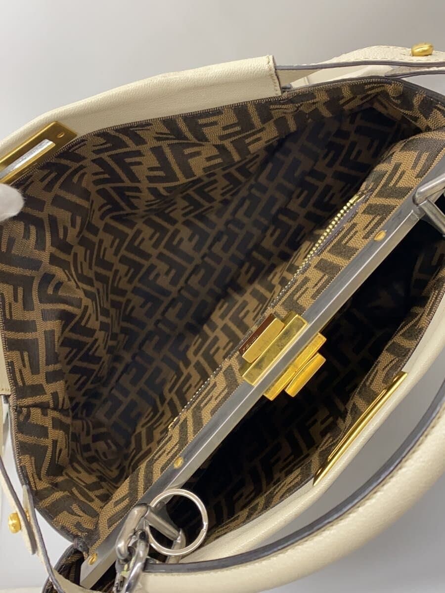 FENDI Peekaboo 2-Way Bag Leather CRM 8BN210 9