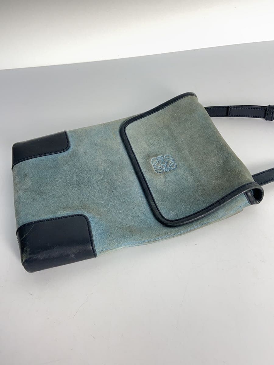 LOEWE Shoulder Bag Suede BLU 3