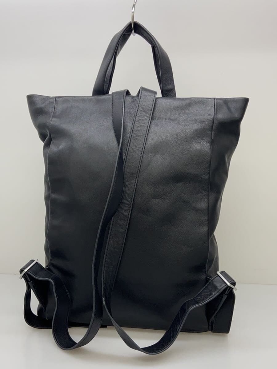 camper2way handbag backpack leather BLK plain 3