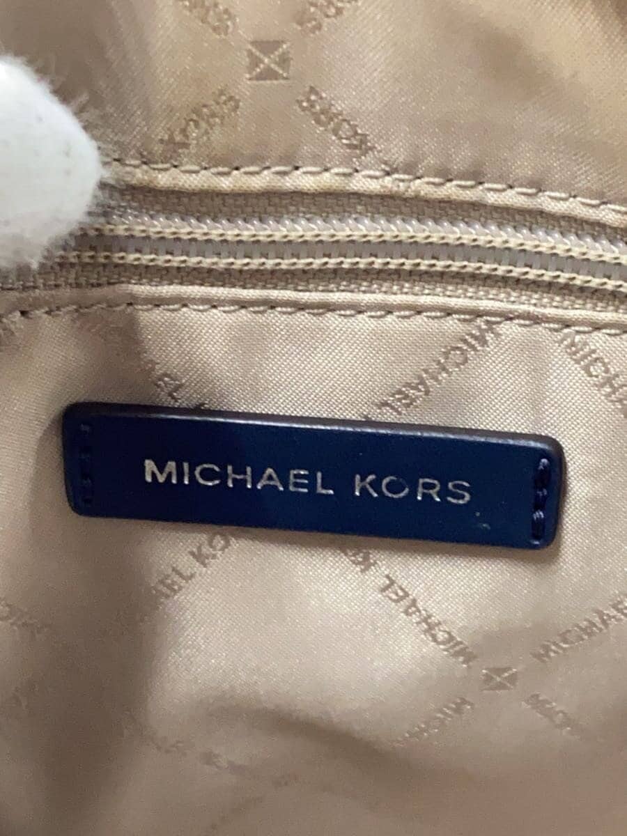 MICHAEL KORS Shoulder Bag Leather Navy All-over Print BA-2002 5