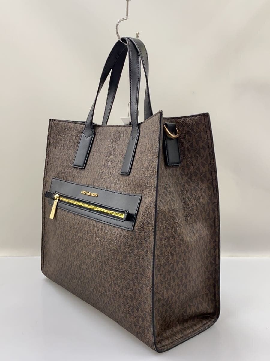 MICHAEL KORS Tote Bag Leather BRW All-over Print PA-2105 2