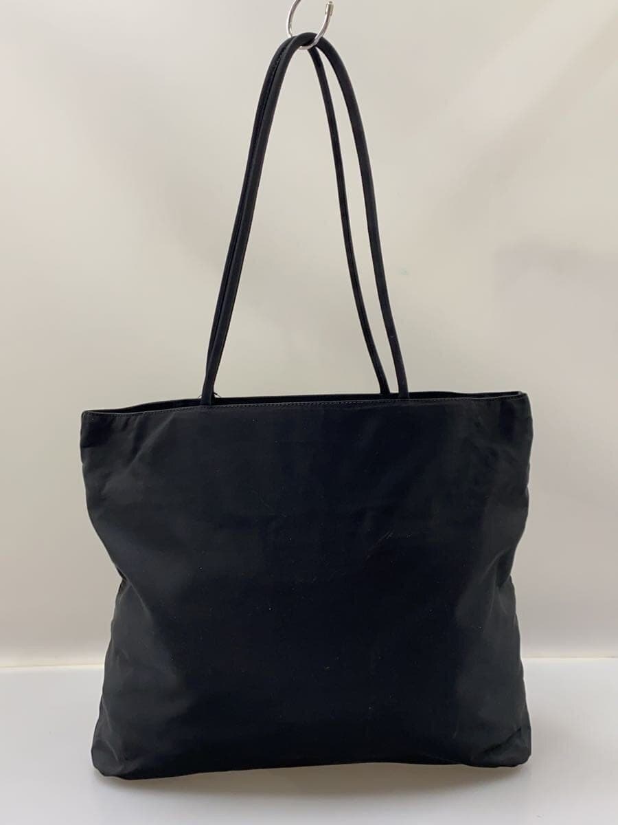 PRADA Triangle Logo Plate Nylon Tote Bag Nylon Black 3