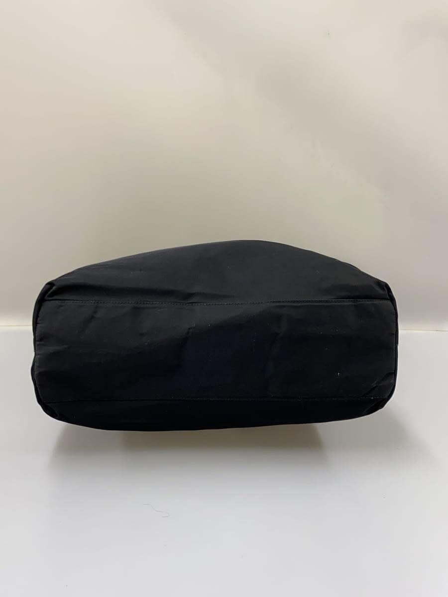PRADA Triangle Logo Plate Nylon Tote Bag Nylon Black 4