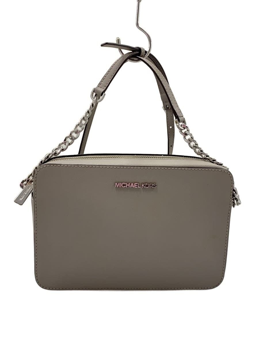 MICHAEL KORS Shoulder Bag Leather Gray Solid Color PA-2007