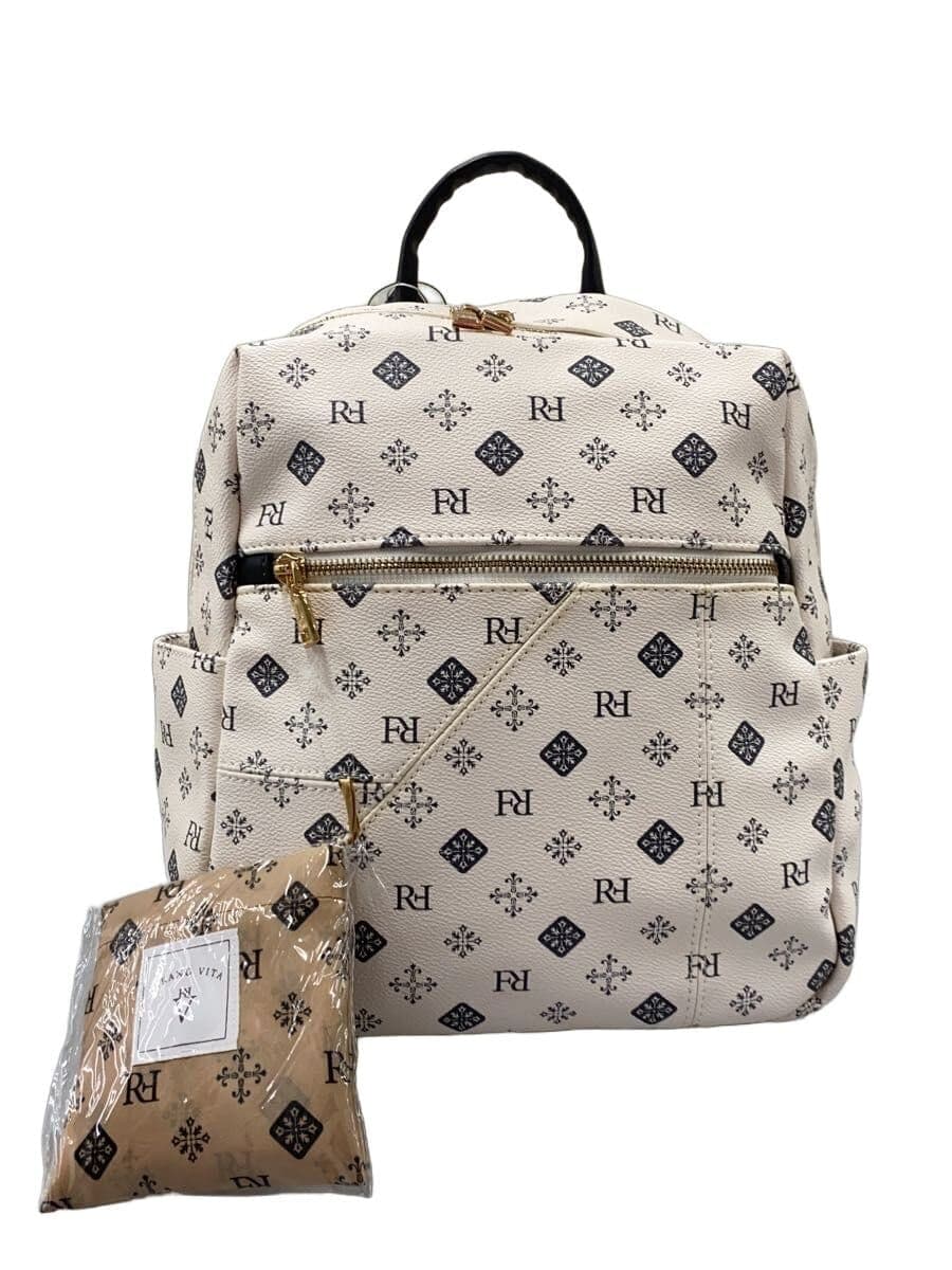 Other Brands: FIRANOVITA Backpack Faux Leather White All-Over Print V402407