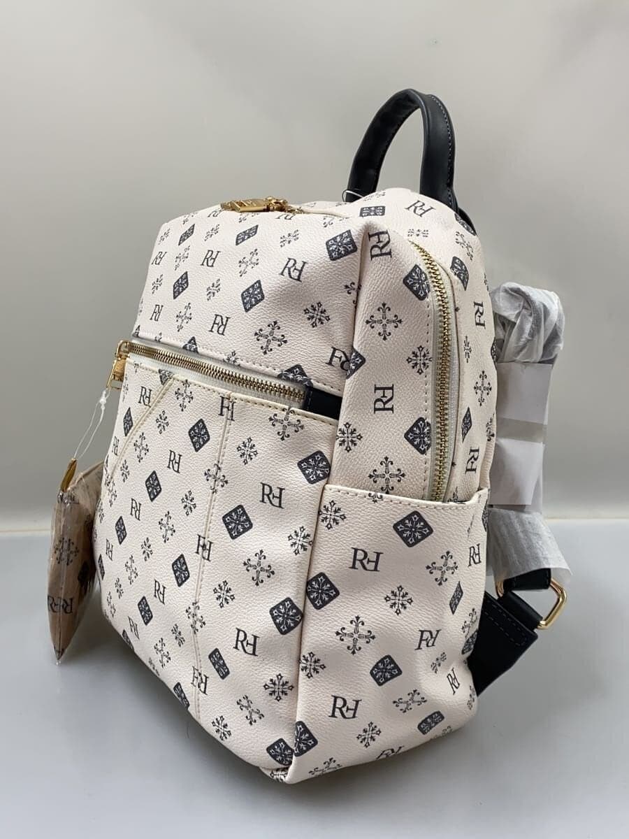 Other Brands: FIRANOVITA Backpack Faux Leather White All-Over Print V402407 2