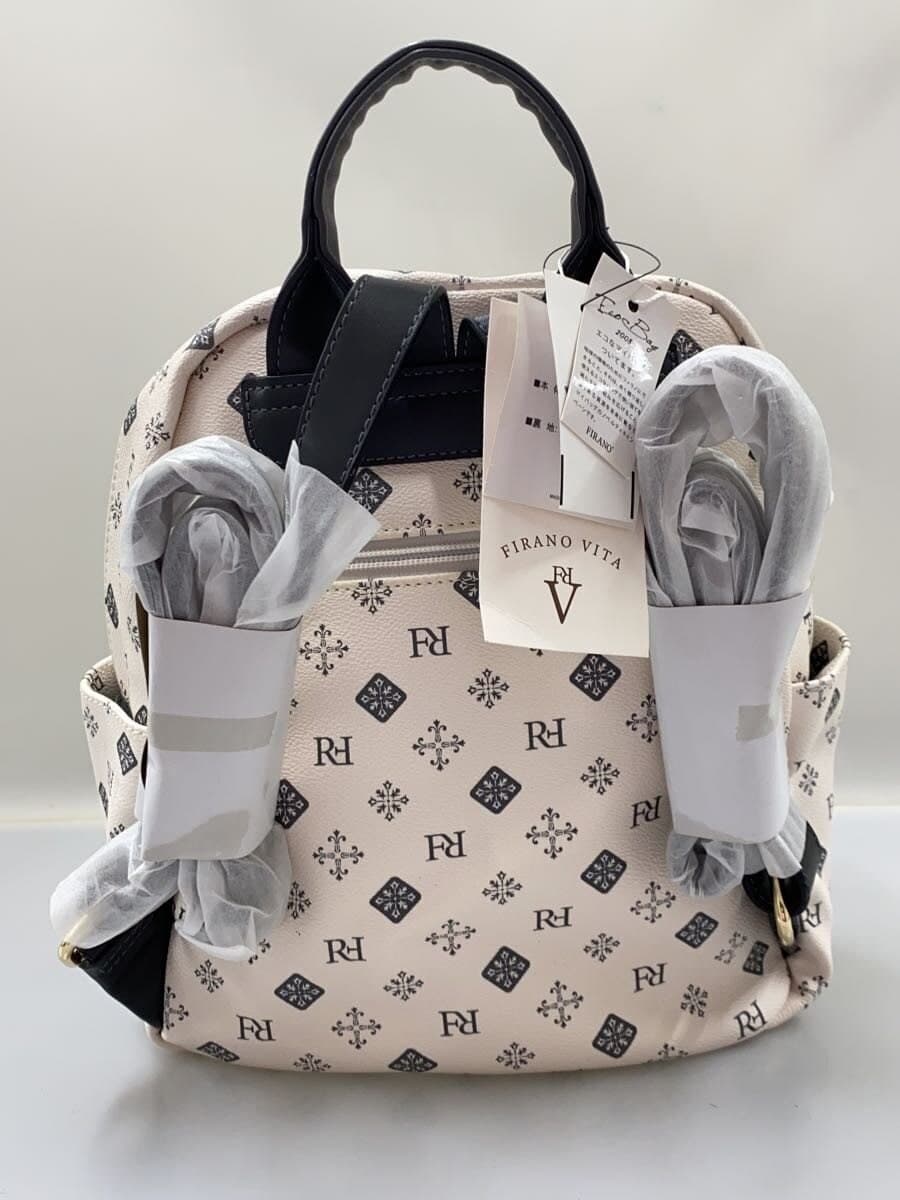 Other Brands: FIRANOVITA Backpack Faux Leather White All-Over Print V402407 3