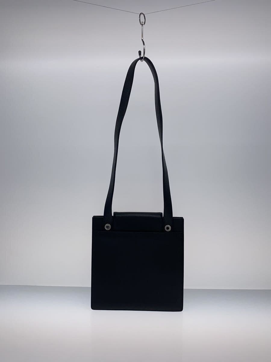 BVLGARI shoulder bag leather black plain RV MTBV 3