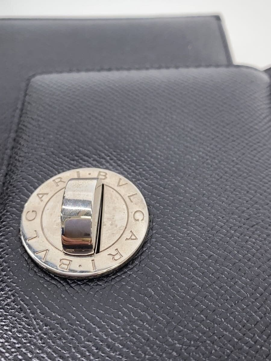 BVLGARI shoulder bag leather black plain RV MTBV 9