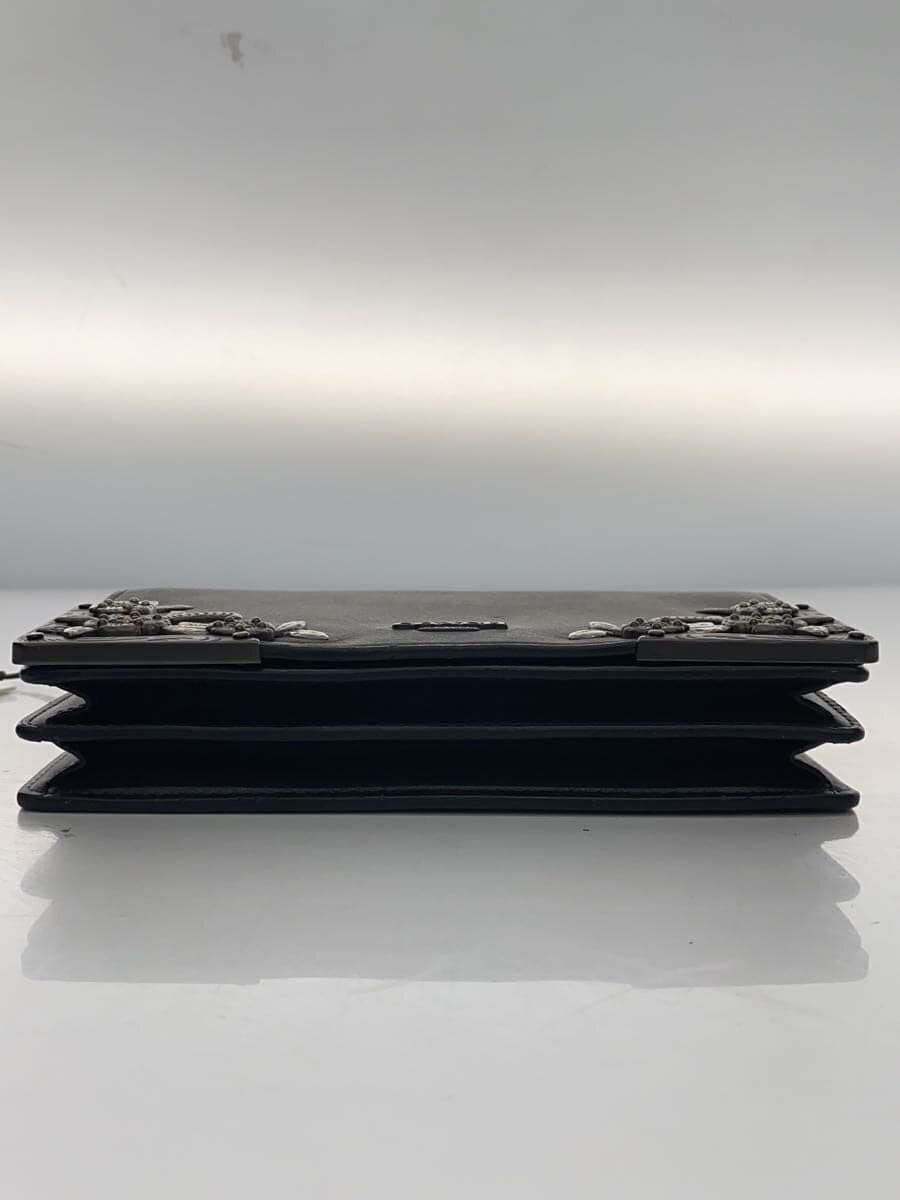 COACH Shoulder Bag Leather Black Floral Print E1873-24909 Metallic Rose 4