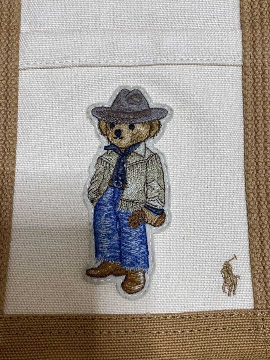 POLO RALPH LAUREN Polo Bear Embroidery Tote Bag Handbag Canvas CML 7
