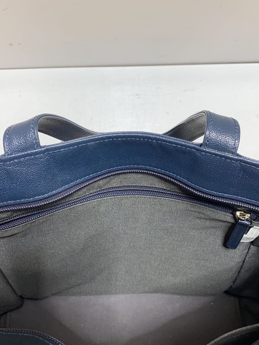 PORTER Tote Bag Leather NVY Solid 7